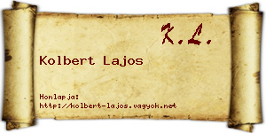 Kolbert Lajos névjegykártya